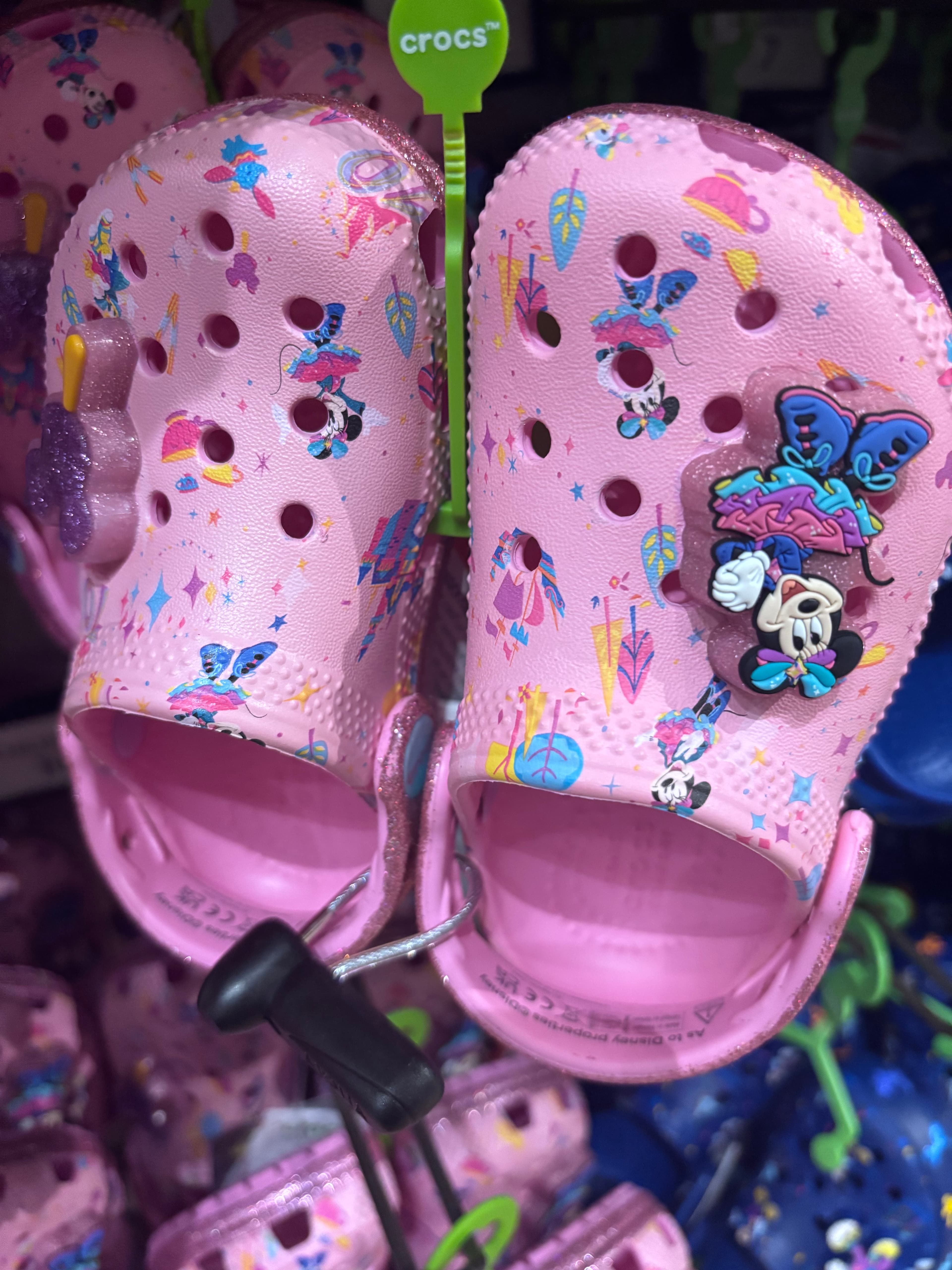 可愛い💕クロックス ミニーマウス ピンク グリッター キッズ サンダル